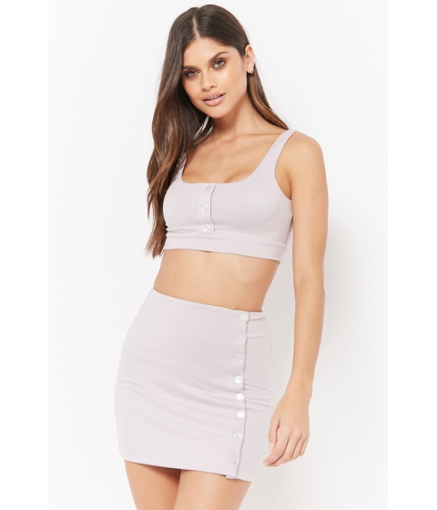 Image of Imbracaminte Femei Forever21 Cropped Tank Top Mini Skirt Set LAVENDER