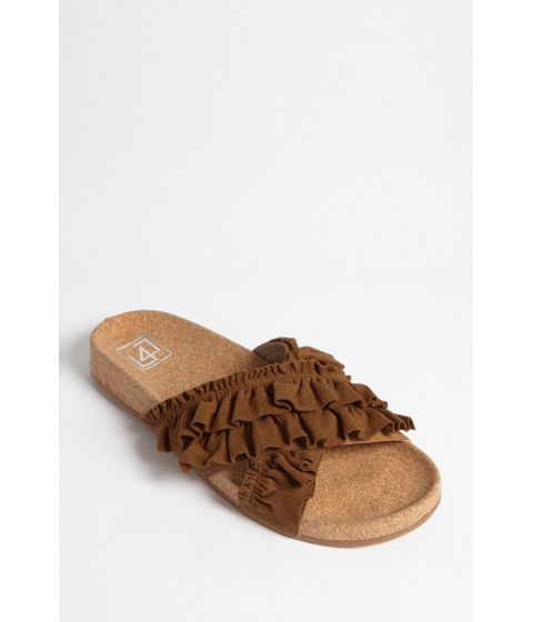 Image of Incaltaminte Femei Forever21 L4L by Lust for Life Ruffled Strap Sandals TAN