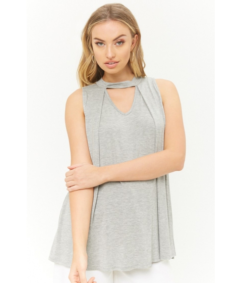 Image of Imbracaminte Femei Forever21 Cutout Swing Top HEATHER GREY