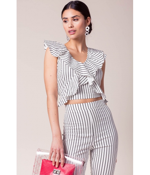 Image of Imbracaminte Femei CheapChic Suzi Stripe Flounce Top White Pattern