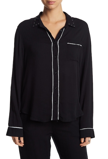 Imbracaminte Femei PJ SALVAGE Rock N Rose Long Sleeve Pajama Top BLACK