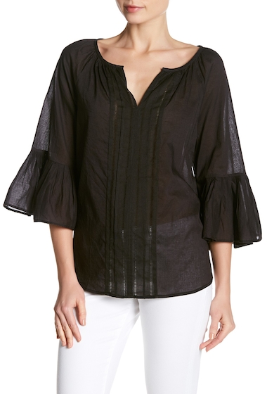 Image of Imbracaminte Femei Velvet By Graham Spencer Bell Sleeve Cotton Blouse VINT BLACK