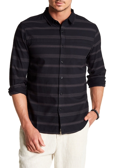Image of Imbracaminte Barbati Tavik Long Sleeve Stripe Print Regular Fit Woven Shirt BLACKRAVEN STRIPE