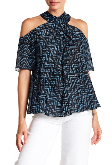Image of Imbracaminte Femei ALC Kayley Silk Cold Shoulder Blouse MIDNIGHT FRENCH BLUE