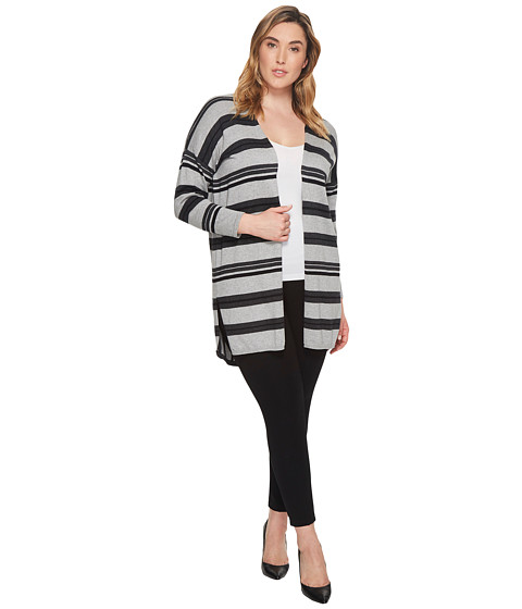 Imbracaminte Femei Vince Camuto Plus Size Long Sleeve Color Blocked Striped Open Front Cardi Light Heather Grey