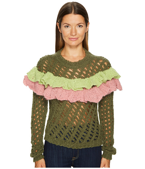 Imbracaminte Femei Boutique Moschino Green Ruffle Sweater GreenPink