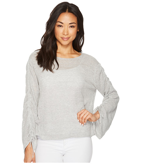 Imbracaminte Femei Vince Camuto Drawstring Bell Sleeve Pointelle Sweater Grey Heather