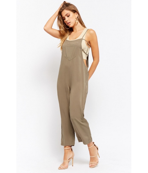 Image of Imbracaminte Femei Forever21 Ladder Cutout Jumpsuit OLIVE