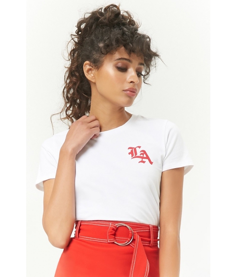 Image of Imbracaminte Femei Forever21 LA Graphic Tee WHITERED