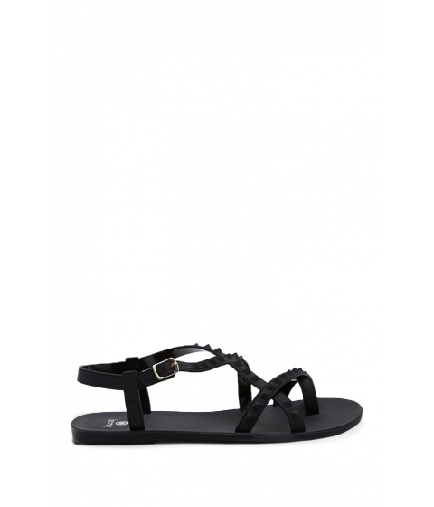 Image of Incaltaminte Femei Forever21 Studded Tonal Strappy Sandals BLACK
