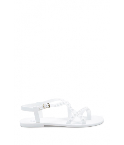 Image of Incaltaminte Femei Forever21 Studded Tonal Strappy Sandals WHITE