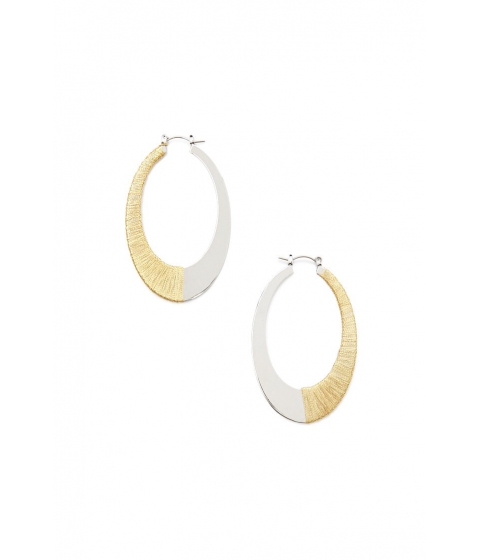 Bijuterii Femei Forever21 Thread-Wrapped Oval Hoop Earrings GOLDSILVER