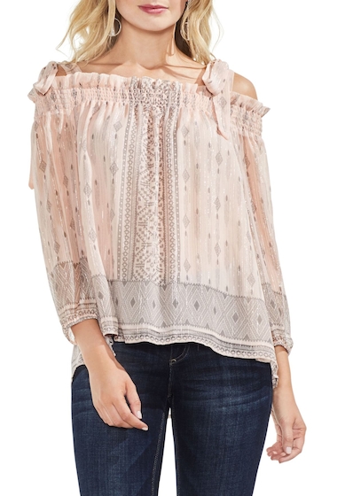 Image of Imbracaminte Femei Vince Camuto Delicate Diamond Geo Cold Shoulder Top Regular and Petite FRENCH PEA