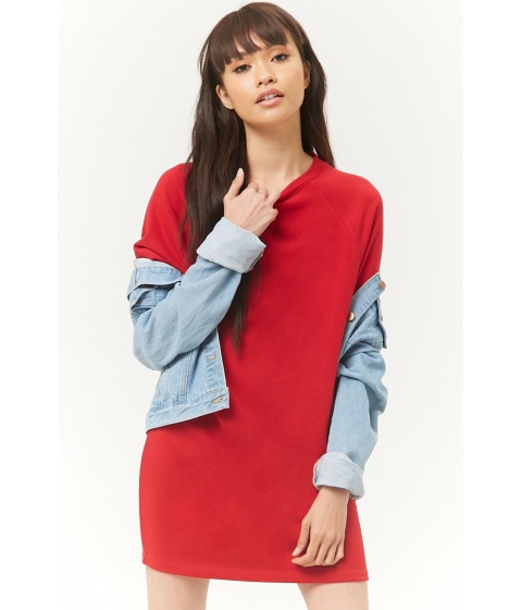 Image of Imbracaminte Femei Forever21 French Terry Raglan Mini Dress RED