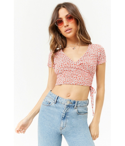Image of Imbracaminte Femei Forever21 Ditsy Floral Print Crop Top REDIVORY
