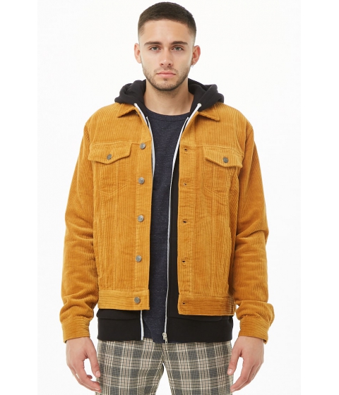 Image of Imbracaminte Barbati Forever21 Corduroy Button-Front Jacket MUSTARD