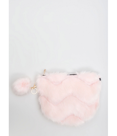Image of Accesorii Femei CheapChic Fur The Win Zigzag Quilted Purse Ltpink