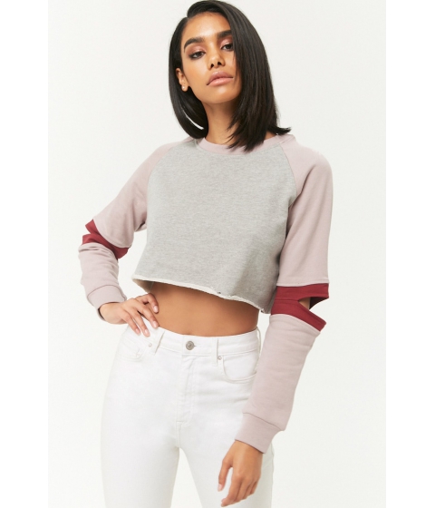 Image of Imbracaminte Femei Forever21 French Terry Raglan Cutout Top PINK
