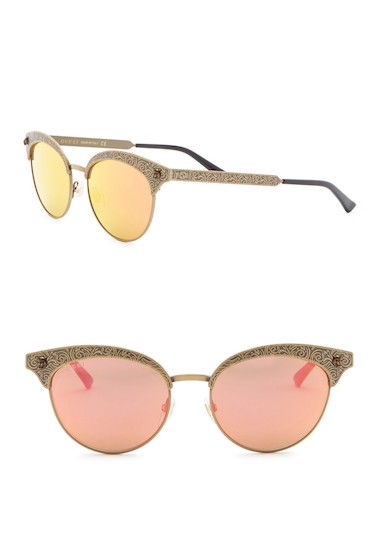 Ochelari Femei Gucci 52mm Scroll Clubmaster Sunglasses GOLD-GOLD-RED pret