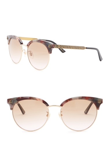 Image of Ochelari Femei Gucci 56mm Clubmaster Sunglasses HAVANA-GOLD-BROWN