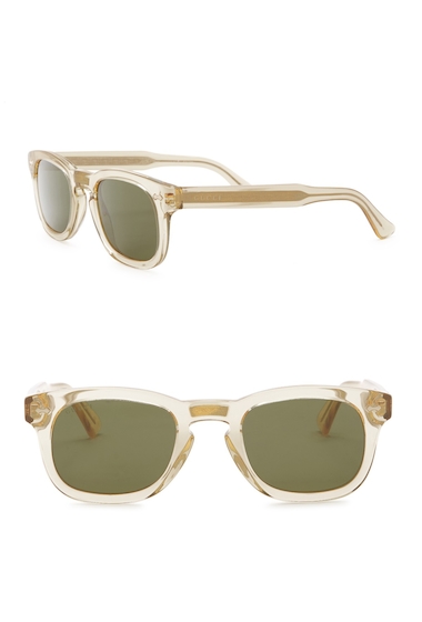 Image of Ochelari Femei Gucci 49mm Square Sunglasses YELLOW-YELLOW-GREEN