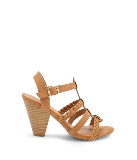 Image of Incaltaminte Femei Forever21 Qupid Braided Strappy Heels RUST