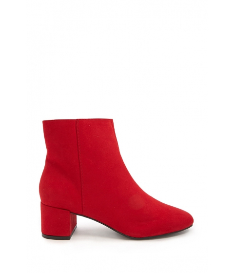 Incaltaminte Femei Forever21 Faux Suede Ankle Boot RED pret