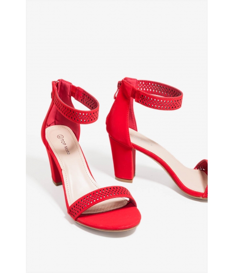 Image of Incaltaminte Femei CheapChic Lasercut This Out Heel Red