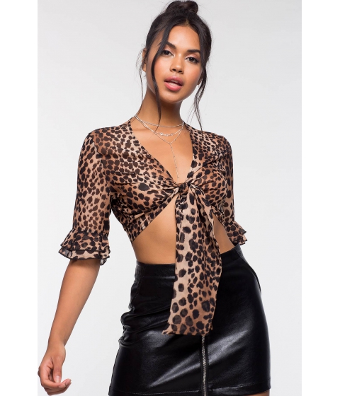 Imbracaminte Femei CheapChic Leopard Tie Front Wrap Brown Print pret