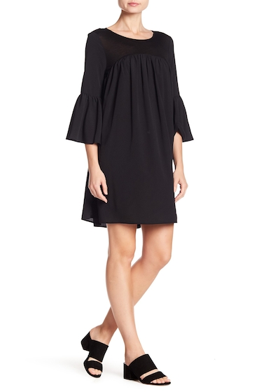 Image of Imbracaminte Femei French Connection Bell Sleeve Back Cutout Dress BLACK
