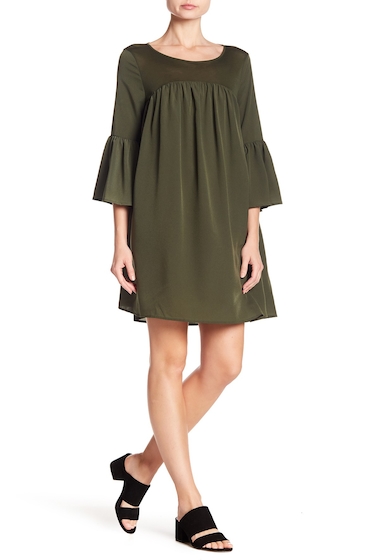 Image of Imbracaminte Femei French Connection Bell Sleeve Back Cutout Dress WOOD GREEN