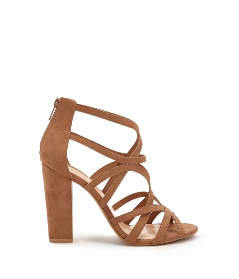 Incaltaminte Femei Forever21 Strappy Open-Toe Heels TAUPE pret