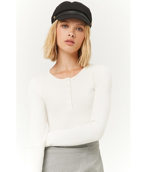 Image of Imbracaminte Femei Forever21 Ribbed Henley Top CREAM