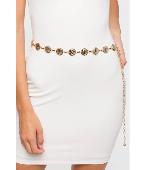 Image of Accesorii Femei CheapChic After Party Coin Chain Belt Metallic Gold