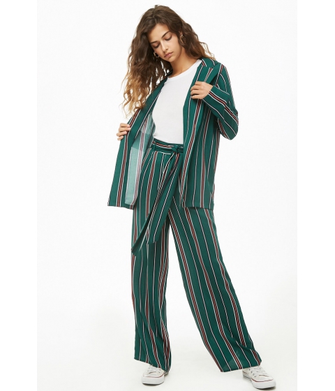 Image of Imbracaminte Femei Forever21 Striped Wide-Leg Pants HUNTER GREENNAVY