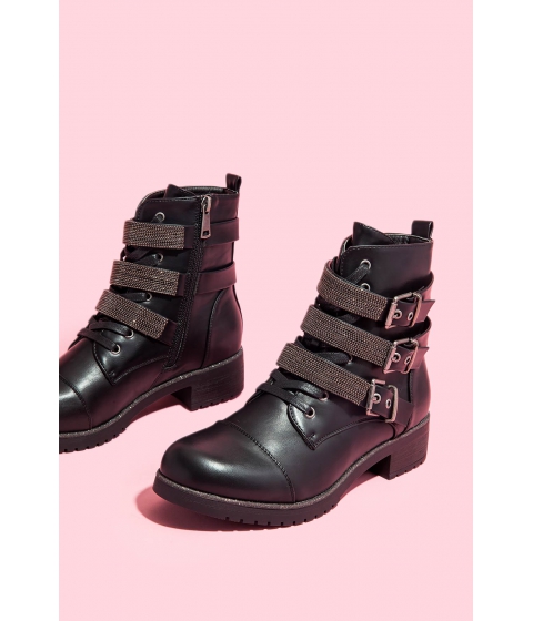 Image of Incaltaminte Femei CheapChic Buckle Me Up Combat Boot Black