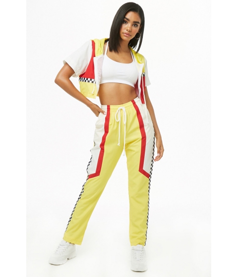 Imbracaminte Femei Forever21 Colorblock Cropped Windbreaker Track Pants Set YELLOW