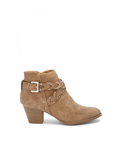 Image of Incaltaminte Femei Forever21 Qupid Braided-Strap Booties TAUPE