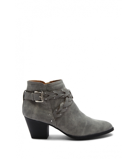 Image of Incaltaminte Femei Forever21 Qupid Braided-Strap Booties GREY