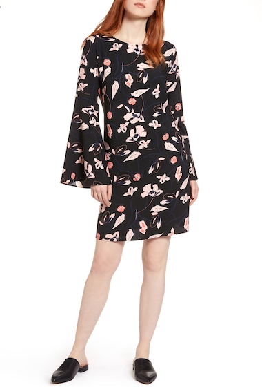 Image of Imbracaminte Femei Halogen Bow Back Floral Shift Dress Regular Petite BLACK- PINK S FLORENCE FLR