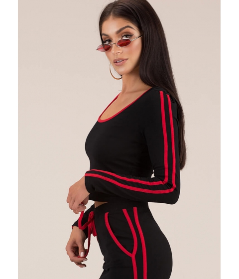 Imbracaminte Femei CheapChic Sporty In Stripes Hooded Crop Top Black