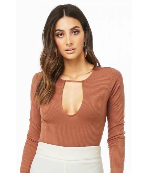 Imbracaminte Femei Forever21 Ribbed Knit Bodysuit CHOCOLATE