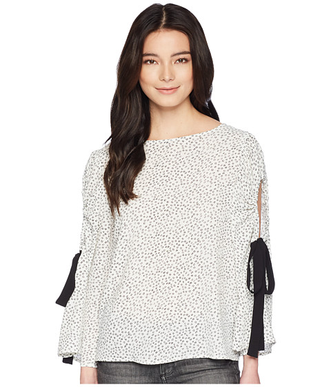 Imbracaminte Femei Vince Camuto Petite Bell Sleeve Flower Ditsy Tie Cold-Shoulder Blouse New Ivory