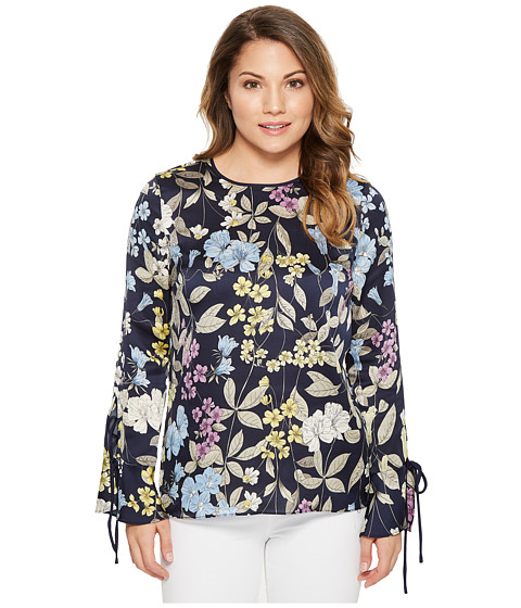Imbracaminte Femei Vince Camuto Petite Long Sleeve Flare Cuff Country Floral Blouse Night Sky