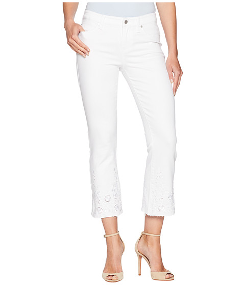Imbracaminte Femei Liverpool Hannah Crop Flare with Embroidery in Comfort Stretch Denim in Bright White Bright White