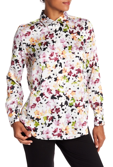 Image of Imbracaminte Femei Equipment Essential Long Sleeve Floral Print Silk Blouse BRIGHT WHITE MULTI