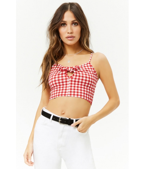 Image of Imbracaminte Femei Forever21 Gingham Crop Cami REDIVORY