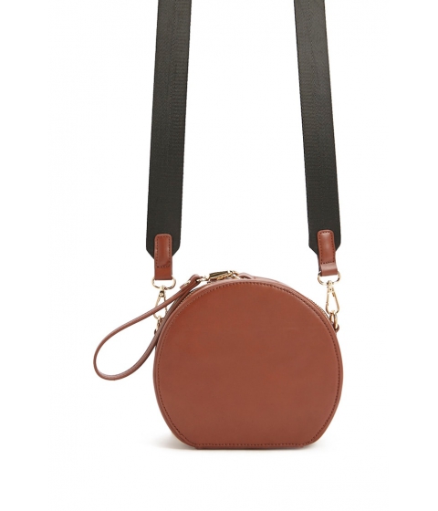 Genti Femei Forever21 Faux Leather Circle Bag BROWN
