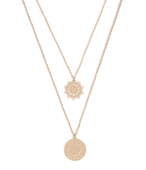 Image of Bijuterii Femei Forever21 Filigree Pendant Necklace Set GOLD