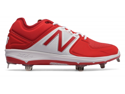 Incaltaminte Barbati New Balance Low-Cut 3000v3 Metal Baseball Cleat Red with White